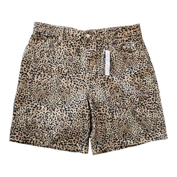 ASOS Design Leopard Animal Print Baggy Shorts - Size 14 - Picture 1 of 8